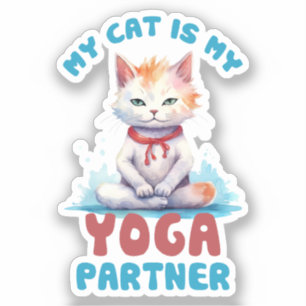 Meine Katze ist meine Yogapartnerin - eine adorabl Aufkleber