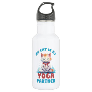 Meine Katze ist meine Yogapartnerin - eine adorabl Edelstahlflasche