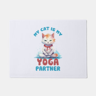Meine Katze ist meine Yogapartnerin - eine adorabl Fußmatte