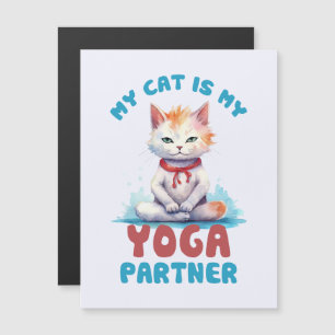 Meine Katze ist meine Yogapartnerin - eine adorabl Magnetkarte