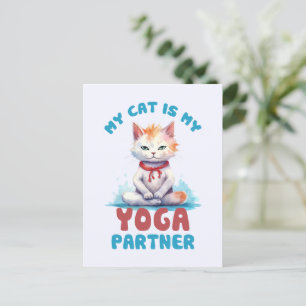 Meine Katze ist meine Yogapartnerin - eine adorabl Postkarte