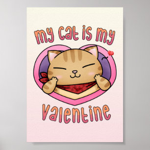 Meine Katze ist My Valentine Orange Tabby Poster
