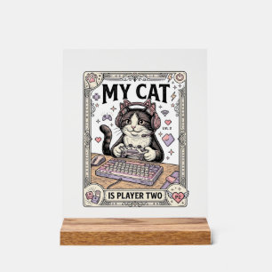 Meine Katze ist Spieler Zwei Katzen Gamer Tech Vin Acrylschild