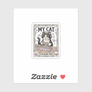 Meine Katze ist Spieler Zwei Katzen-Gamer-Tech-Vin Aufkleber