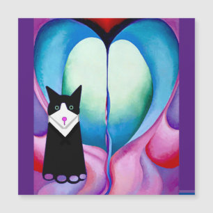 Meine Katze, Jellyboa und Georgia O'Keeffe Art, Magnetkarte