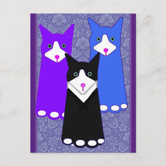 Meine Katze, Jellybohne und Freunde, Kunst Postkarte (Vorderseite)