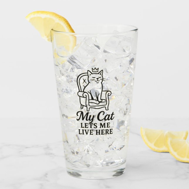 Meine Katze Lasse mich hier - Funny Cat Lover Art Glas (Vorderseite Ice)