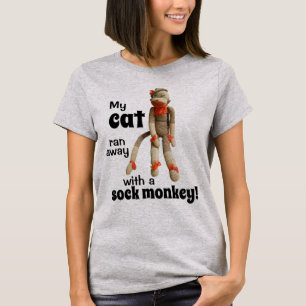 Meine Katze lief mit einem SockenAffen weg! T-Shir T-Shirt