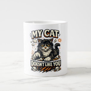 Meine Katze mag dich nicht Retro Jumbo-Tasse