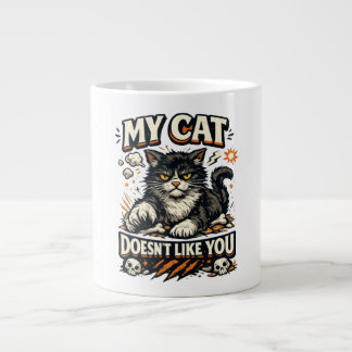 Meine Katze mag dich nicht Retro Jumbo-Tasse
