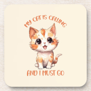 Meine Katze nennt Niedliche Orangenkatze Getränkeuntersetzer