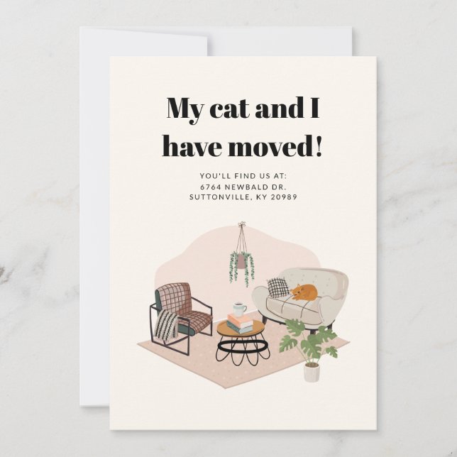 Meine Katze und ich bewegten die Adressänderung (Vorderseite)