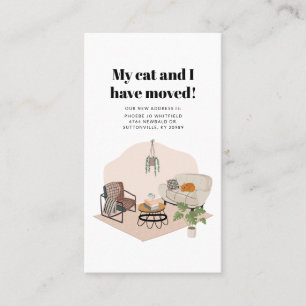 Meine Katze und ich bewegten die Adressänderung Visitenkarte