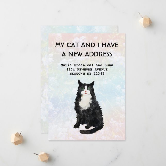 Meine Katze und ich haben die Ankündigung verschob (Vorderseite/Rückseite Beispiel)
