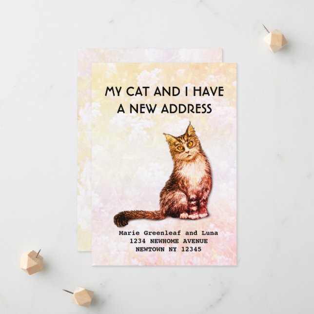 Meine Katze und ich haben die Ankündigung verschob (Vorderseite/Rückseite Beispiel)