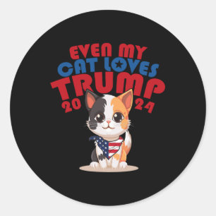 Meine Katzen-Lieben Trump 2024 2 Runder Aufkleber