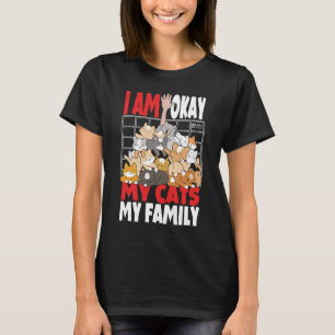 Meine Katzen meine Familie schwarz T-Shirt