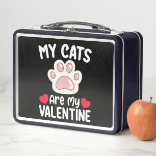 Meine Katzen sind mein Valentinstag Lustige Hausti Metall Brotdose