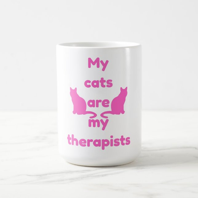 "Meine Katzen sind meine Therapeuten" Kaffeetasse (Mittel)