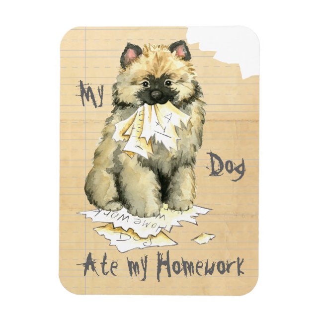 Meine Keeshond Ate meine Hausaufgaben Magnet (Vertikal)