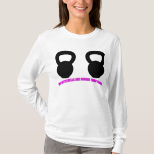 "Meine kettlebells sind größer als Ihr" Damen T-Shirt