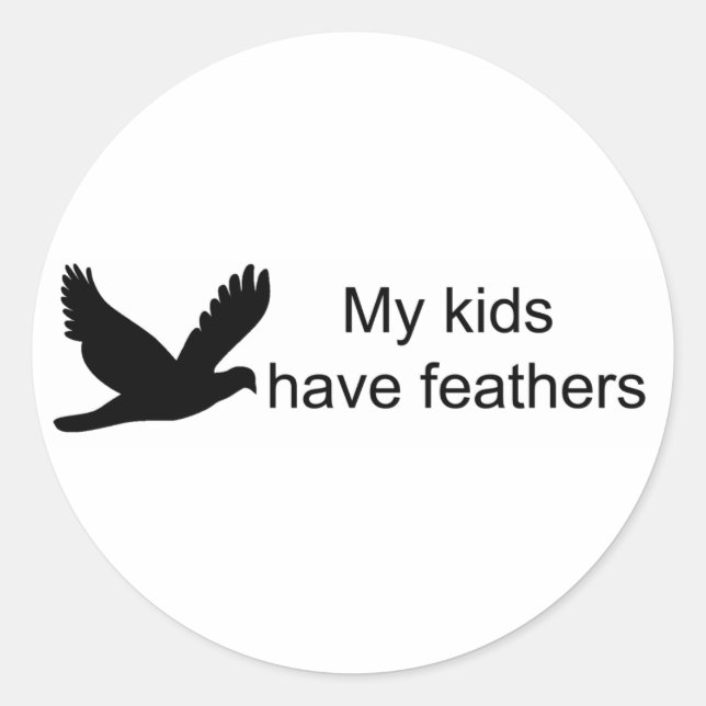 Meine Kinder haben Federn-Aufkleber Runder Aufkleber (Vorderseite)
