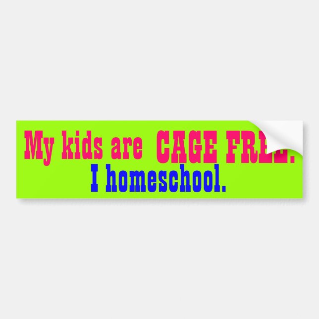 Meine Kinder sind der FREIE KÄFIG! , I homeschool. Autoaufkleber (Vorne)