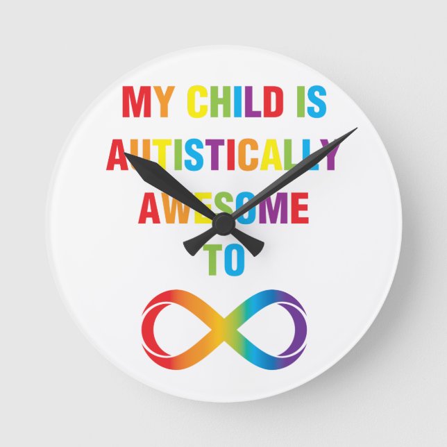 Meine Kinderautistisch fantastische Unendlichkeit Runde Wanduhr (Vorderseite)