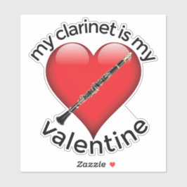 Meine Klarinette ist mein Valentine Aufkleber