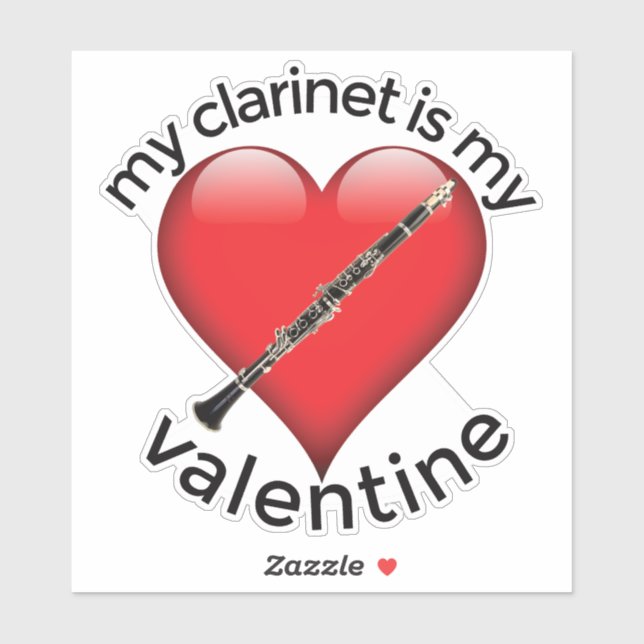 Meine Klarinette ist mein Valentine Aufkleber (Blatt)