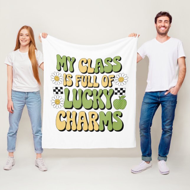 Meine Klasse ist voll von glücklichen Charmen Patr Fleecedecke (Beispiel)