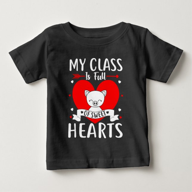 Meine Klasse ist voll von süßen Herzen Valentine Baby T-shirt (Vorderseite)