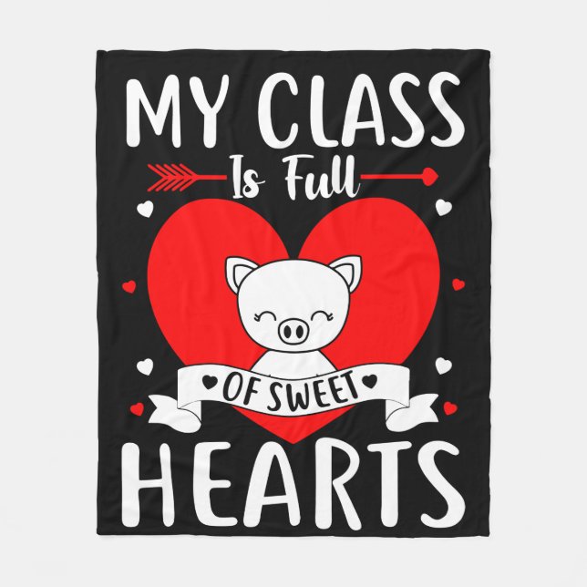 Meine Klasse ist voll von süßen Herzen Valentine Fleecedecke (Vorderseite)