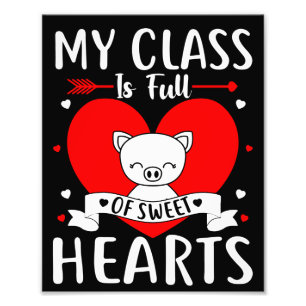 Meine Klasse ist voll von süßen Herzen Valentine Fotodruck