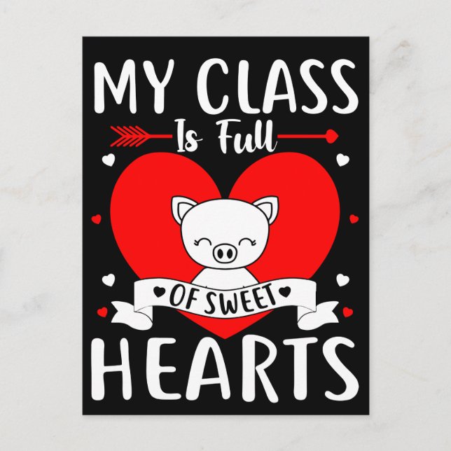 Meine Klasse ist voll von süßen Herzen Valentine Postkarte (Vorderseite)