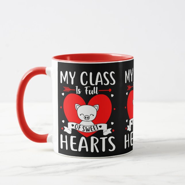 Meine Klasse ist voll von süßen Herzen Valentine Tasse (Links)