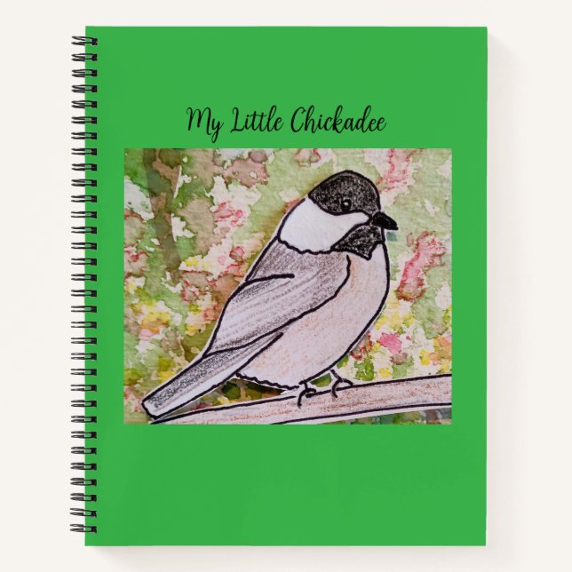 Meine kleine Chickadee Kelly Green Notizbuch (Vorderseite)