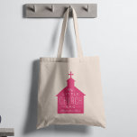 Meine kleine Kirchentasche dunkelrosa Kindertasche Tragetasche<br><div class="desc">"Meine kleine Kirchentasche" ist ein perfektes Geschenk für einen kleinen,  der mit zur Kirche mitnimmt. In dieser Tasche befindet sich eine magentafarbene Silhouette einer Kirche mit einem Kreuz auf der Oberseite mit der Aufschrift und einem Ort,  an dem ein Name angepasst werden kann. Macht eine großartige Taufe oder Weihnachtsgeschenk.</div>