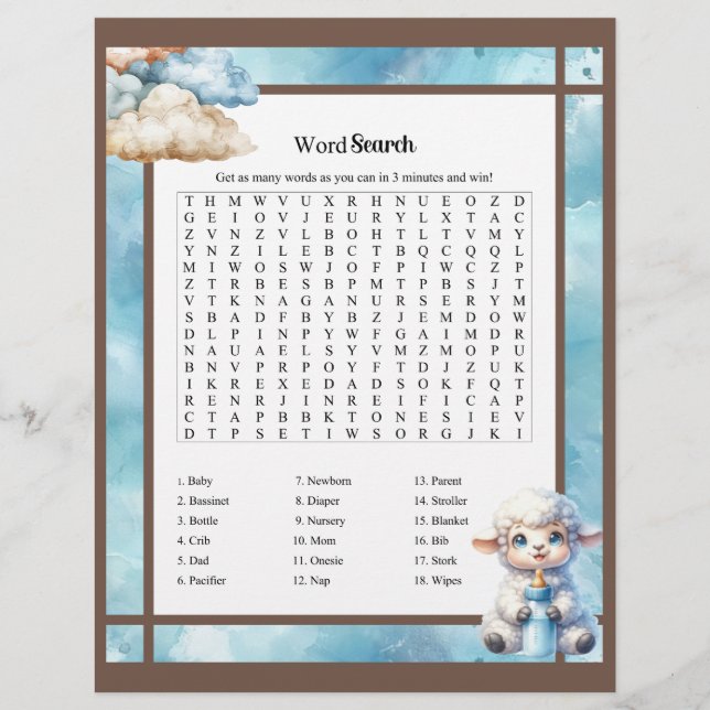 Meine kleine Lamb_ Baby Word Suche Briefbogen (Vorderseite)