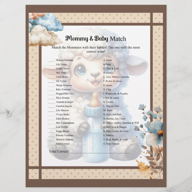 Meine kleine Lamb_ Mommy und Babymatte Briefbogen (Vorderseite)
