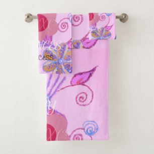 Meine kleine Prinzessin: Baby Pink Vector Inspirat Badhandtuch Set