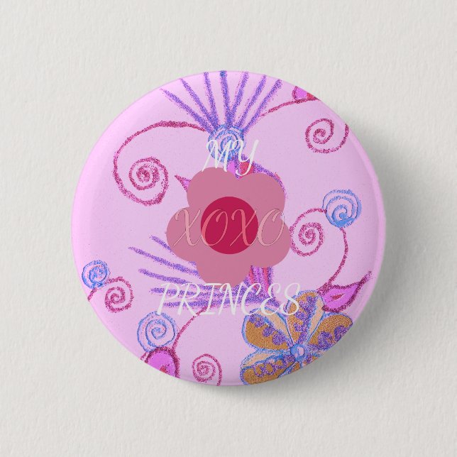 Meine kleine Prinzessin: Baby Pink Vector Inspirat Button (Vorderseite)