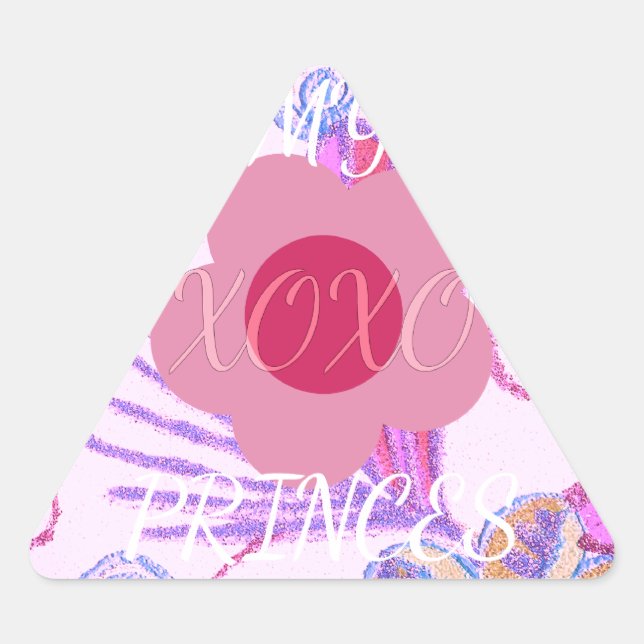 Meine kleine Prinzessin: Baby Pink Vector Inspirat Dreieckiger Aufkleber (Vorderseite)