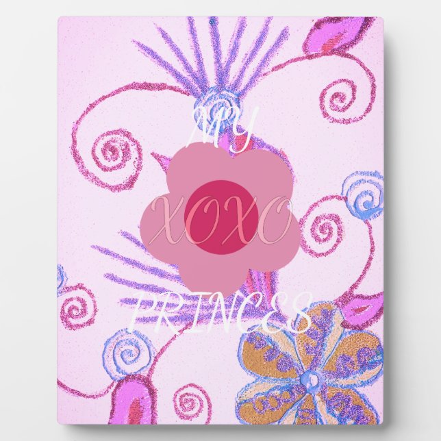 Meine kleine Prinzessin: Baby Pink Vector Inspirat Fotoplatte (Vorderseite)