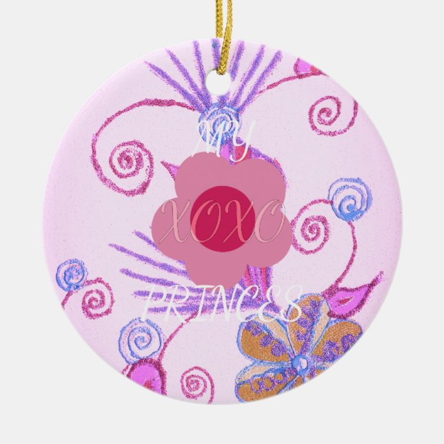 Meine kleine Prinzessin: Baby Pink Vector Inspirat Keramik Ornament (Vorne)