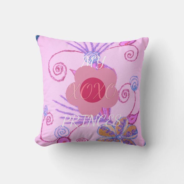 Meine kleine Prinzessin: Baby Pink Vector Inspirat Kissen (Vorderseite)