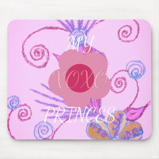 Meine kleine Prinzessin: Baby Pink Vector Inspirat Mousepad (Vorne)