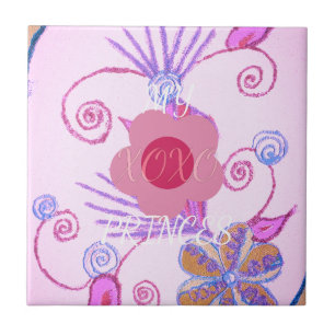 Meine kleine Prinzessin: Babyrosa Vektor Inspirier Fliese