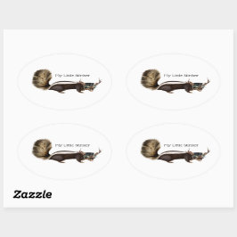 Meine kleinen, anpassbaren Oval Skunk Stickers