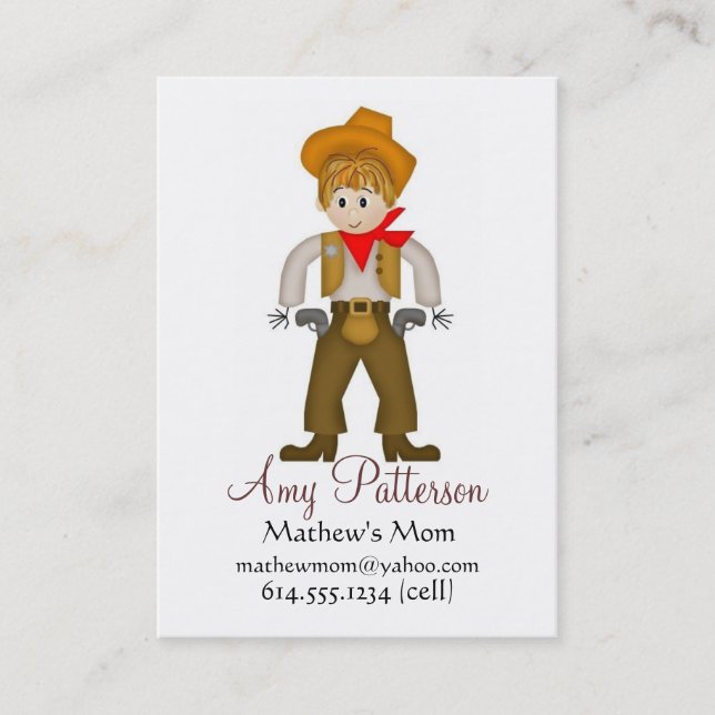 Meine kleinen Cowboy-Mama-Karten Telefonnummerkarte (Vorderseite)